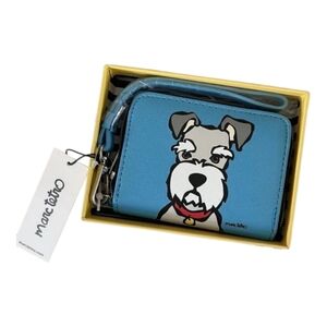 Marc Tetro NWT Schnauzer Dog  Wallet Zip Bag